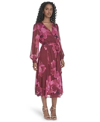 Calvin Klein Plus Tie Sleeve Midi Dress