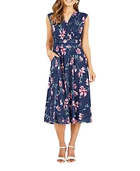Yumi Women's Mesh Stretch Midi Dress With Pockets