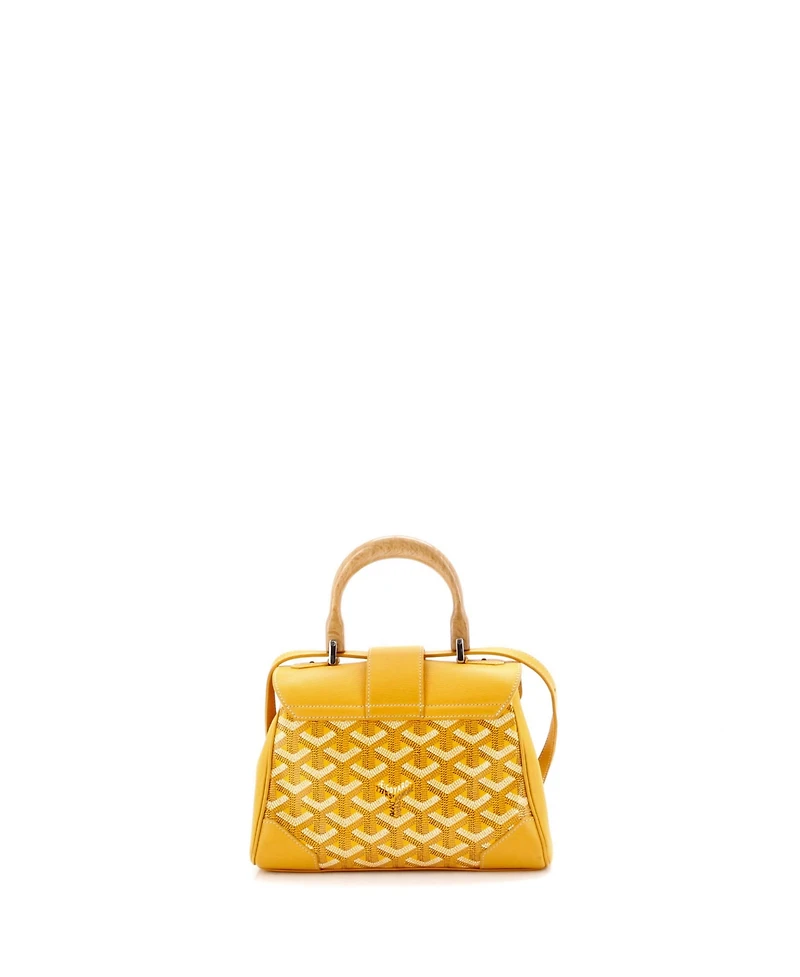 Pre-Owned Goyard Mini Saigon Top Handle Bag Coated Canvas with Leather