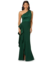 Adrianna Papell Women's One-Shoulder Draped Gown