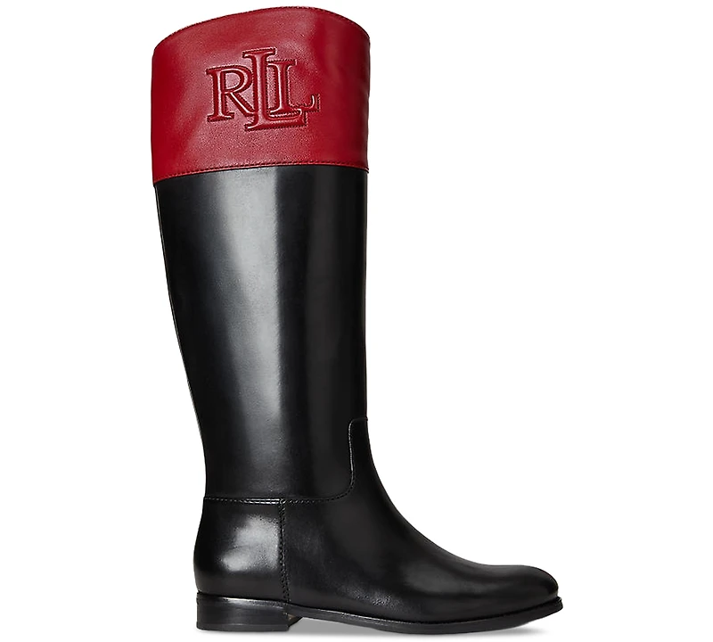 Lauren Ralph Women's Justine Ii Two-Tone Leather Riding Boots