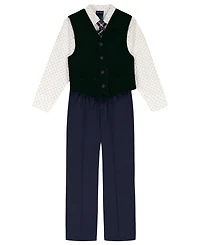 Nautica Boys 2T-7 4-Piece Shirt, Tie, Vest and Pants Set