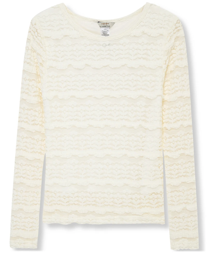 Habitual Girls 7-16 Lace Long Sleeve Top