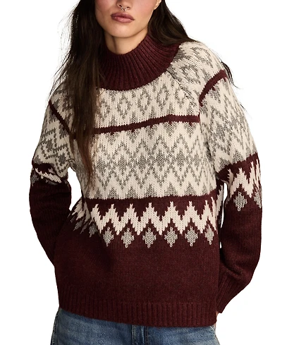 Lucky Brand Women's Fair Isle Mock-Neck Sweater