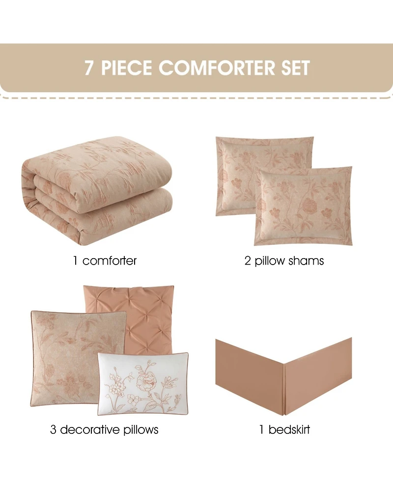 Stratford Park Kursia Floral 7-Pc. Comforter Set