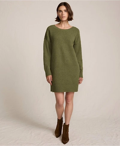 Lands' End Women's Fuzzy Bow Back Mini Sweater Dress