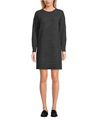 Lands' End Women's Fuzzy Bow Back Mini Sweater Dress