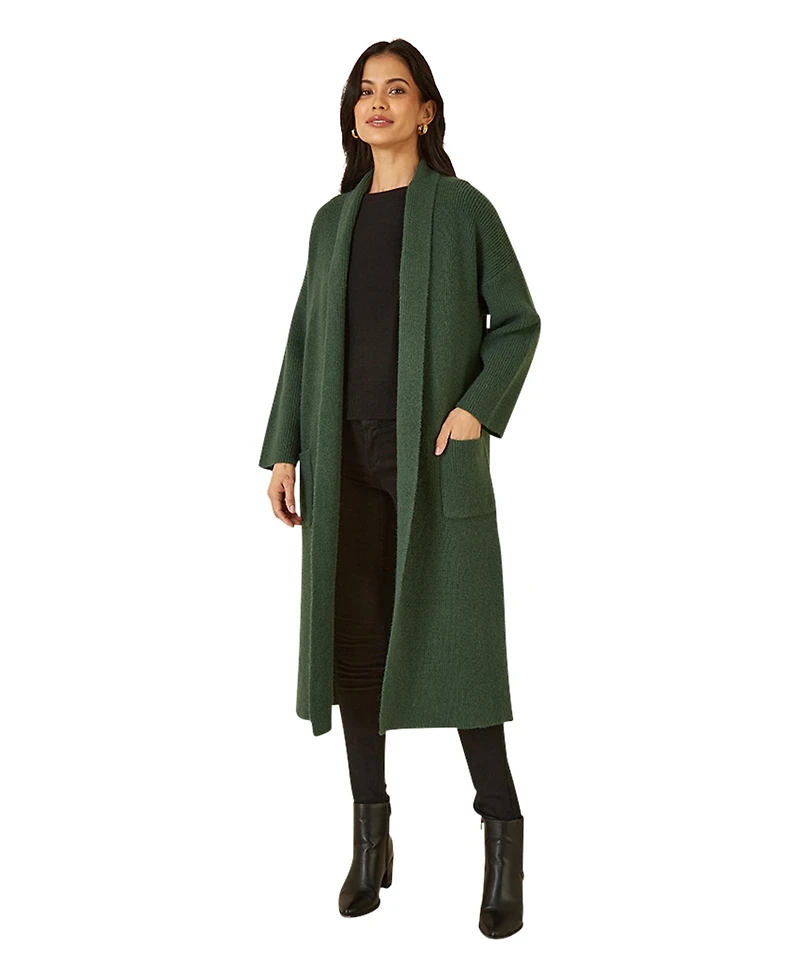 Yumi Knitted Maxi Cardigan With Pockets