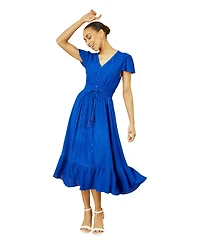 Yumi Women's Button Detail Midi Dress