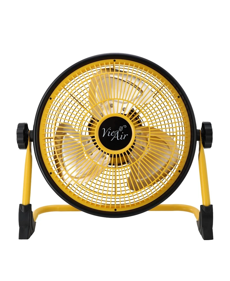 Vie Air 12 Inch Rechargeable Indoor/Outdoor Floor Fan (IPX4 Rated) in Yellow