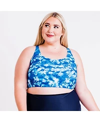 Calypsa Plus Size Racerback Swim Bra with Removable Cups