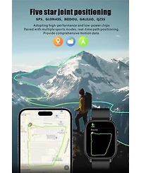 Ruxing Smart Smart watch Bluetooth Call Gps Multi System Positioning Sports Waterproof Health Monitor -Silver
