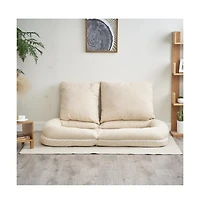 Cesicia Triple Fold-Down Sofa Adjustable Recliner with Thick Mattress for Multifunctional Use