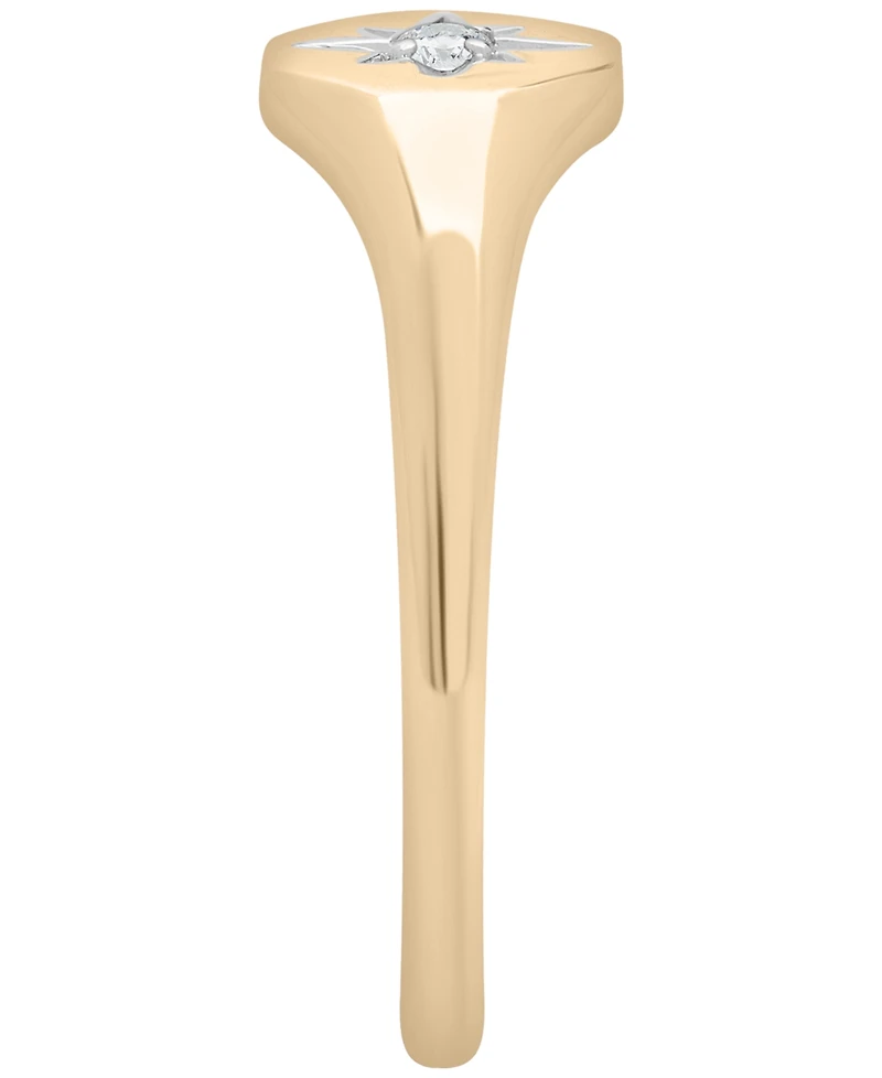 Wrapped Diamond Accent North Star Ring (0.03 ct. t.w.) in 10K Yellow Gold with White Rhodium