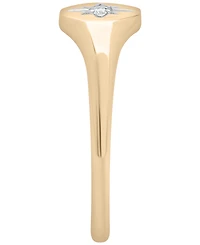 Wrapped Diamond Accent North Star Ring (0.03 ct. t.w.) in 10K Yellow Gold with White Rhodium