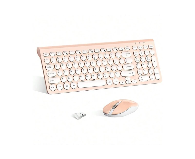 Wireless Keyboard And Mouse Combo,Full-Sized Noiseless Keyboard And Silent Mouse Set Key Wireless Keyboard With Numeric Keypad For Windows Desktop Pc