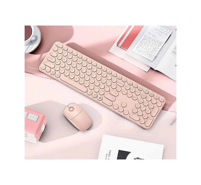 Wireless Keyboard And Mouse, Usb & Type C 2-In-1 Receiver, SK73-3 Full Size Wireless Keyboard Mouse Combo,Compatible with Laptop, Desktop