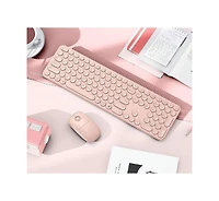 Wireless Keyboard And Mouse, Usb & Type C 2-In-1 Receiver, SK73-3 Full Size Wireless Keyboard Mouse Combo,Compatible with Laptop, Desktop