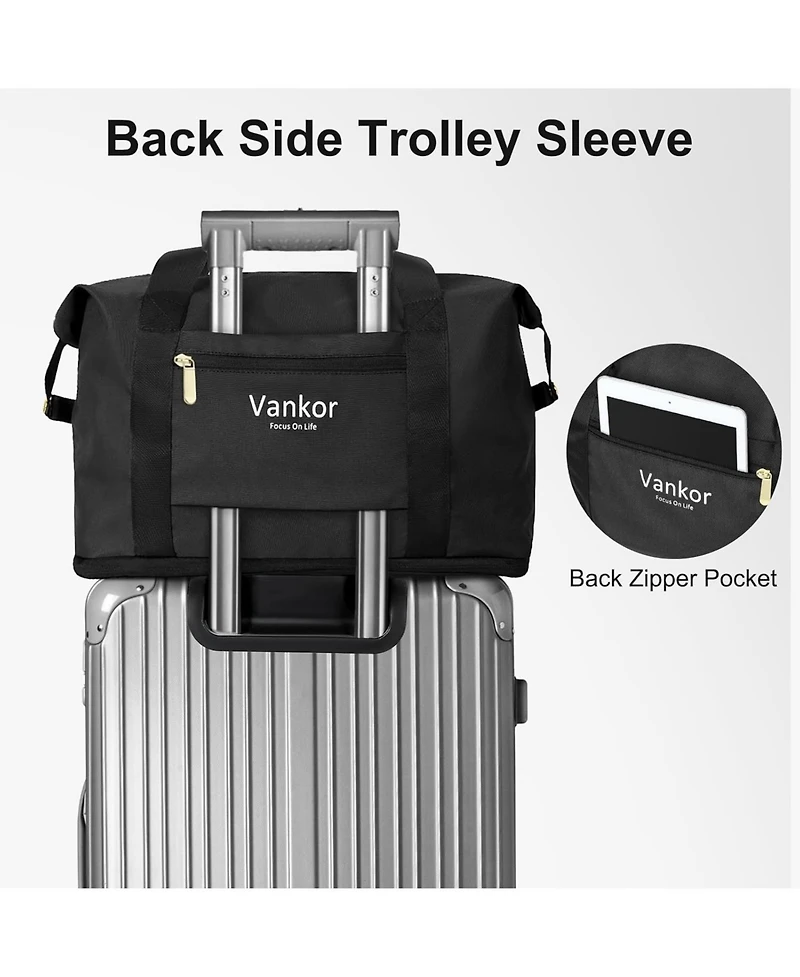 Expandable Travel Duffle Bag for Travel, Foldable Carry on Tote Bag Weekender Overnight Hosptital Bag for Men Women Lightweight Luggage Maternity Bag
