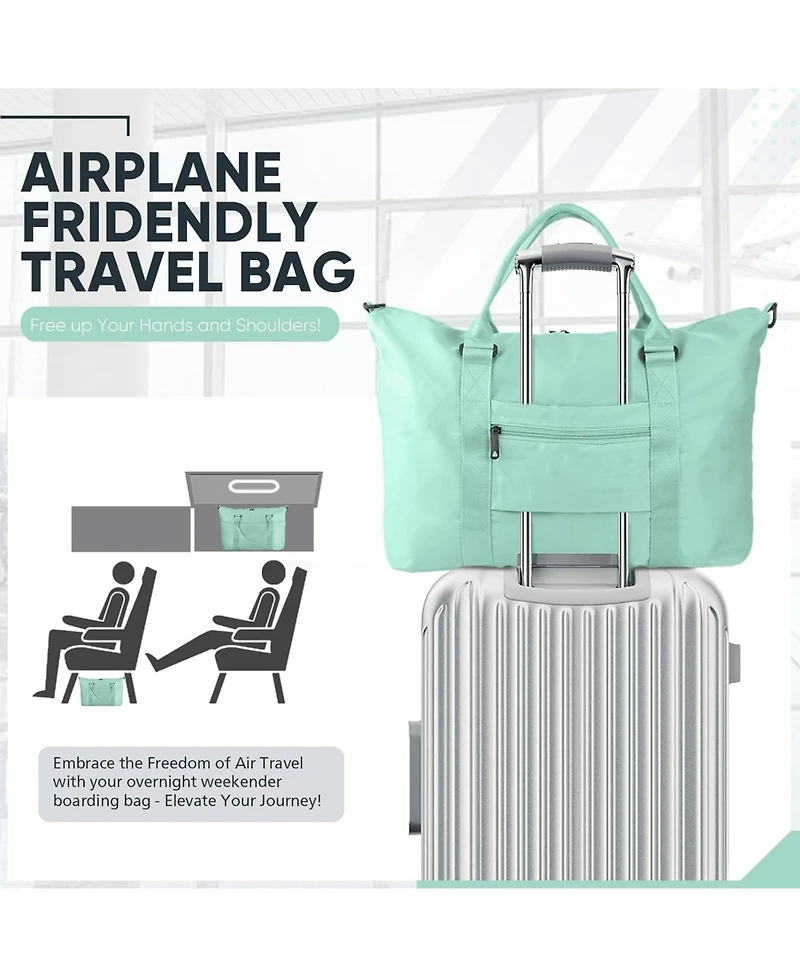 Grass Weekender Travel Bag - Small Gym Bag for Men & Women, Overnight Bag with Trolley Sleeve, Airplane Travel Essentials