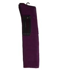 MeMoi Women's Cotton Blend Solid Knit Knee High Socks