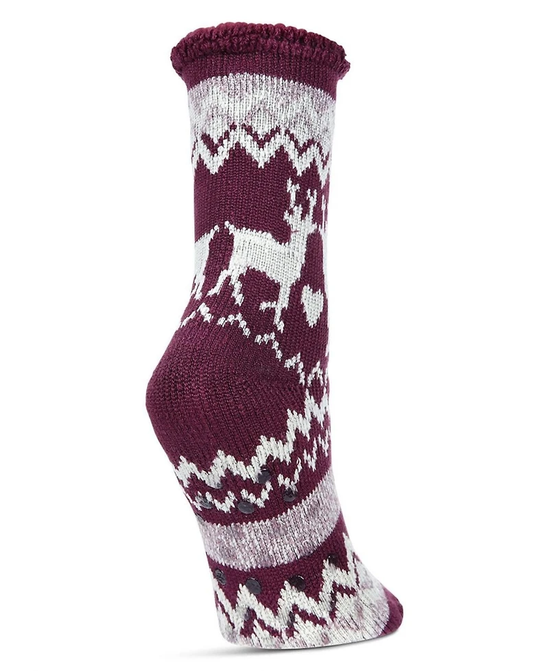 MeMoi Women's Reindeer Flake Cozy Warm Thermal Crew Socks