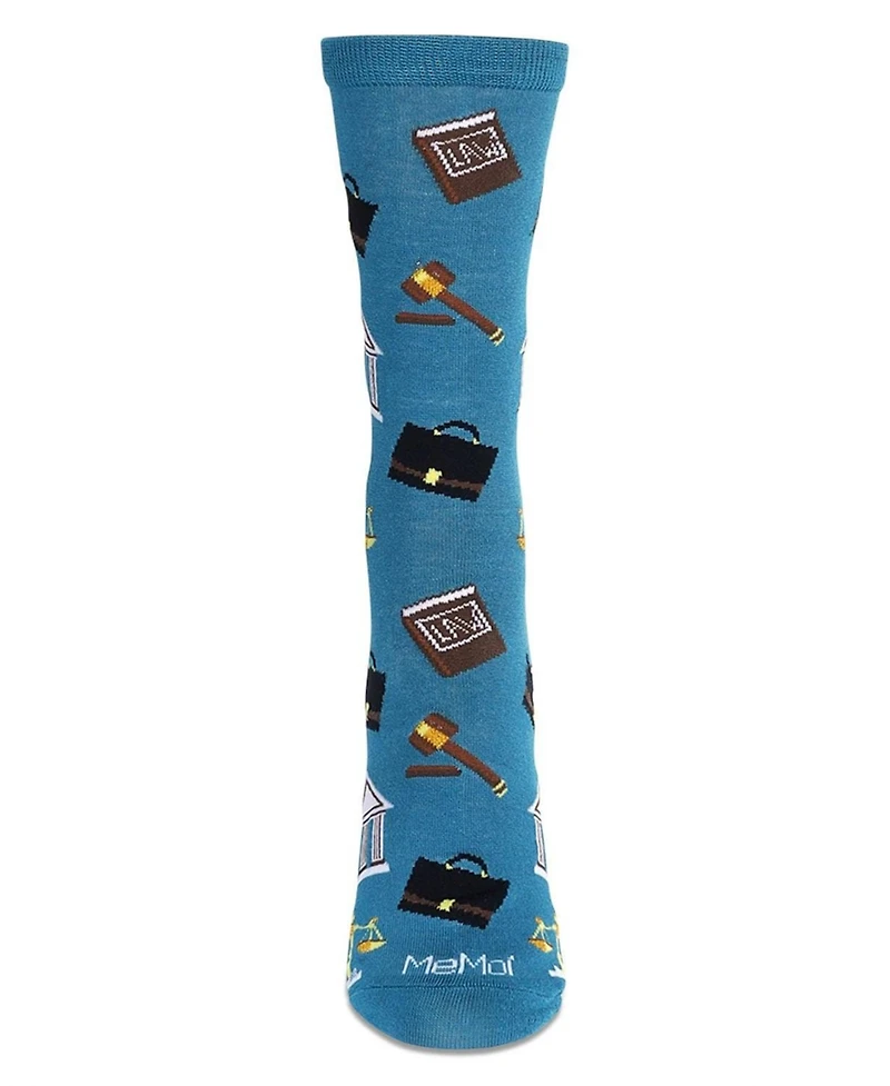 MeMoi Women's Law N Order Crew Socks