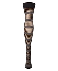 MeMoi Women's Variegated Sheer Stripe Over The Knee Socks