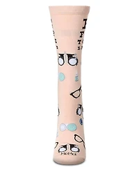 MeMoi Women's "Eye Exam" Rayon Blend Novelty Crew Sock