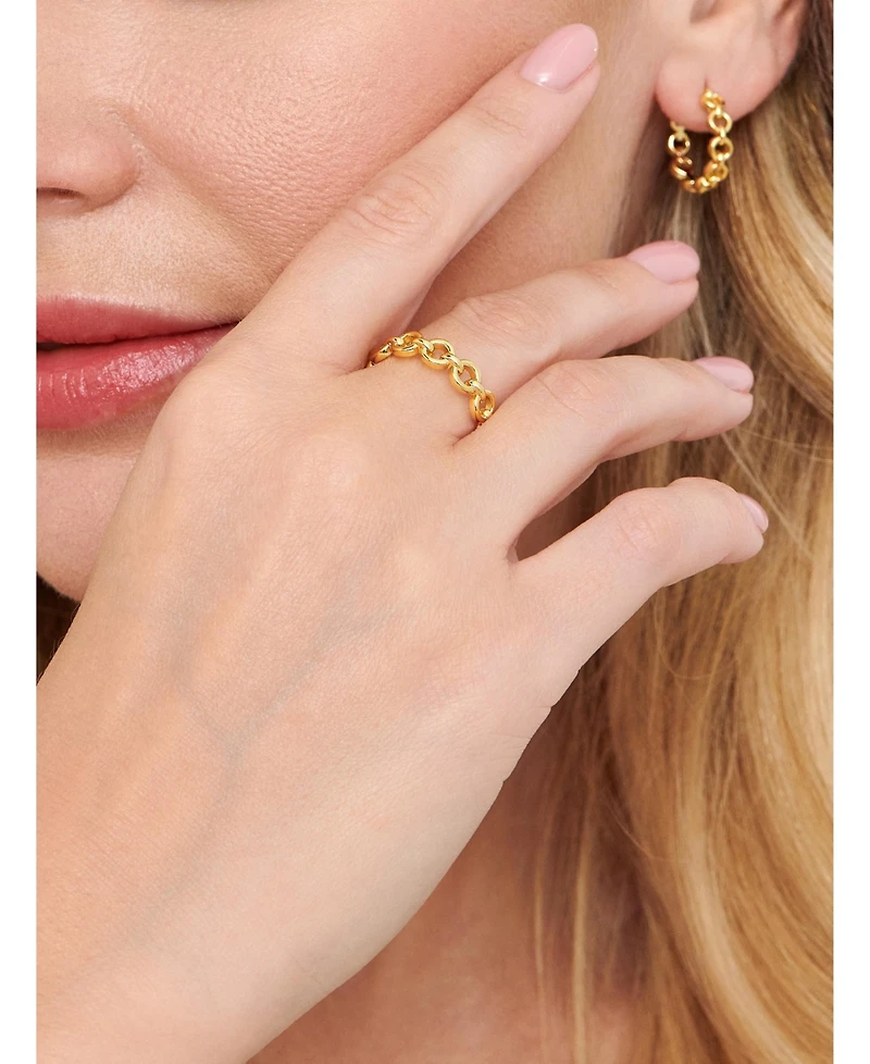 Devata Cable Link Ring Gold Plated Sterling Silver, 8