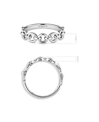 Devata Cable Link Ring in Rhodium Plated Sterling Silver