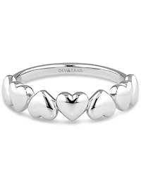 Devata Sweet Heart Ring in Rhodium Plated Sterling Silver