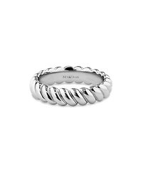 Devata Rope Band Ring in Rhodium Plated Sterling Silver