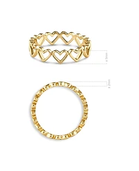 Devata Open Heart Eternity Ring in Gold Plated Sterling Silver