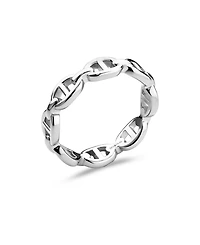 Devata Mariner Link Ring in Rhodium Plated Sterling Silver