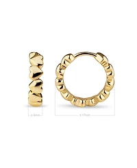 Devata Sweet Heart Hoop Earrings in Gold Plated Sterling Silver