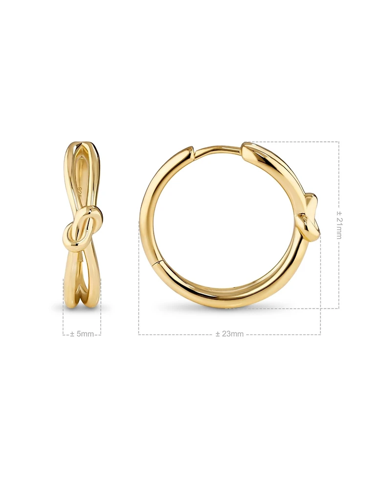Devata Love Knot Hoop Earrings in Gold Plated Sterling Silver