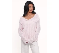 Petal and Pup Women's Lyra Large Collar Cardigan - White Xl
