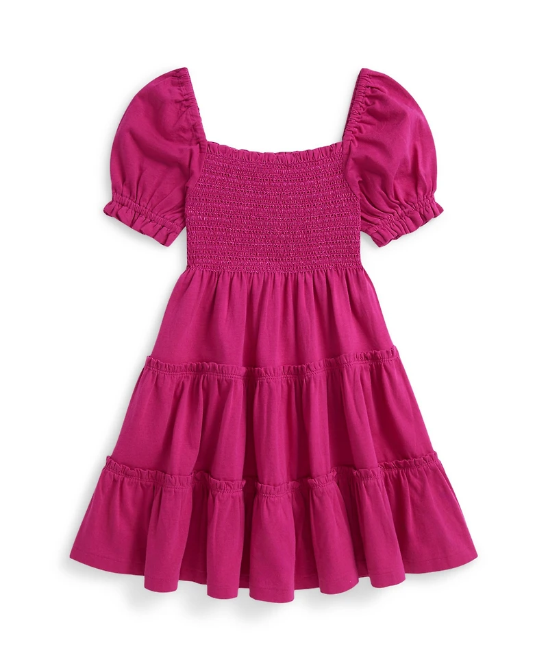 Polo Ralph Lauren Girls 2T-6X Smocked Square Neck Dress