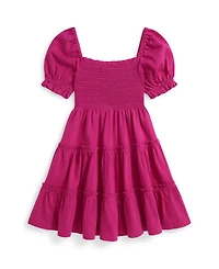 Polo Ralph Lauren Girls 2T-6X Smocked Square Neck Dress
