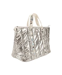 Packed Party Silver Metallic Puffy Confetti Weekender Tote Bag