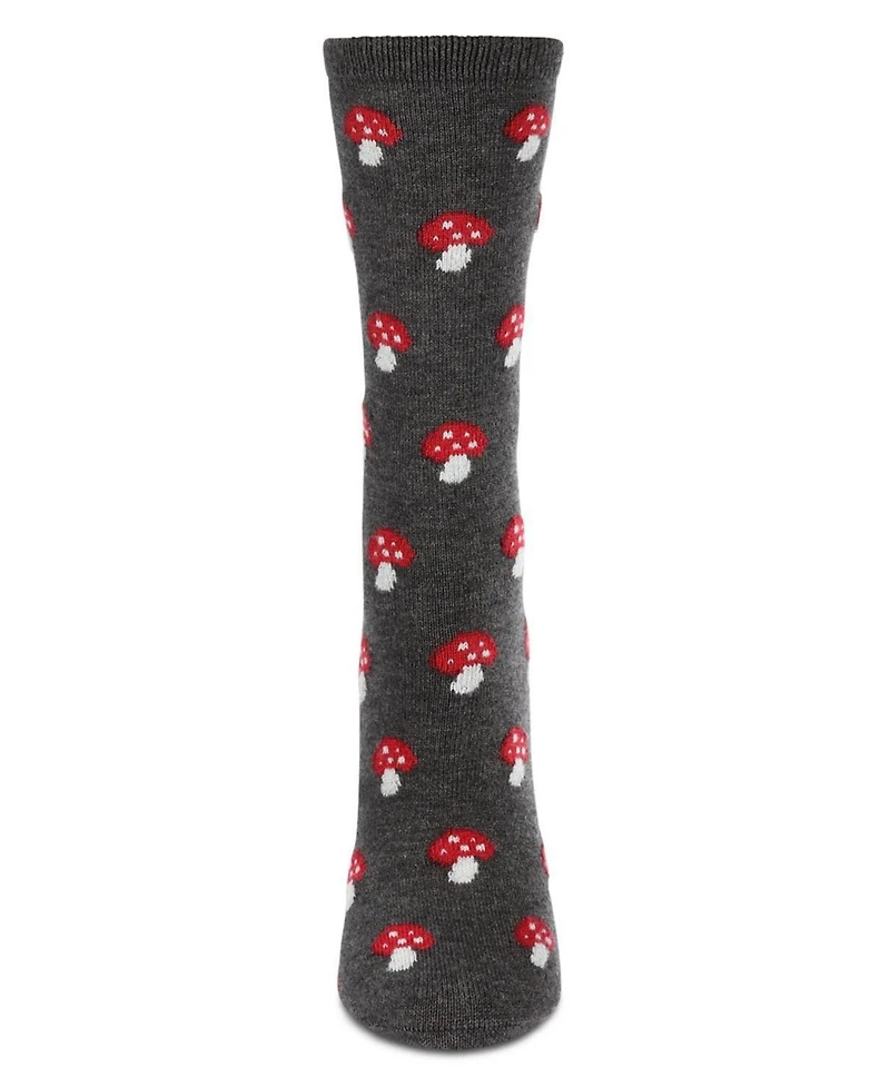 MeMoi Women's Soft Mushroom Cashmere Crew Socks