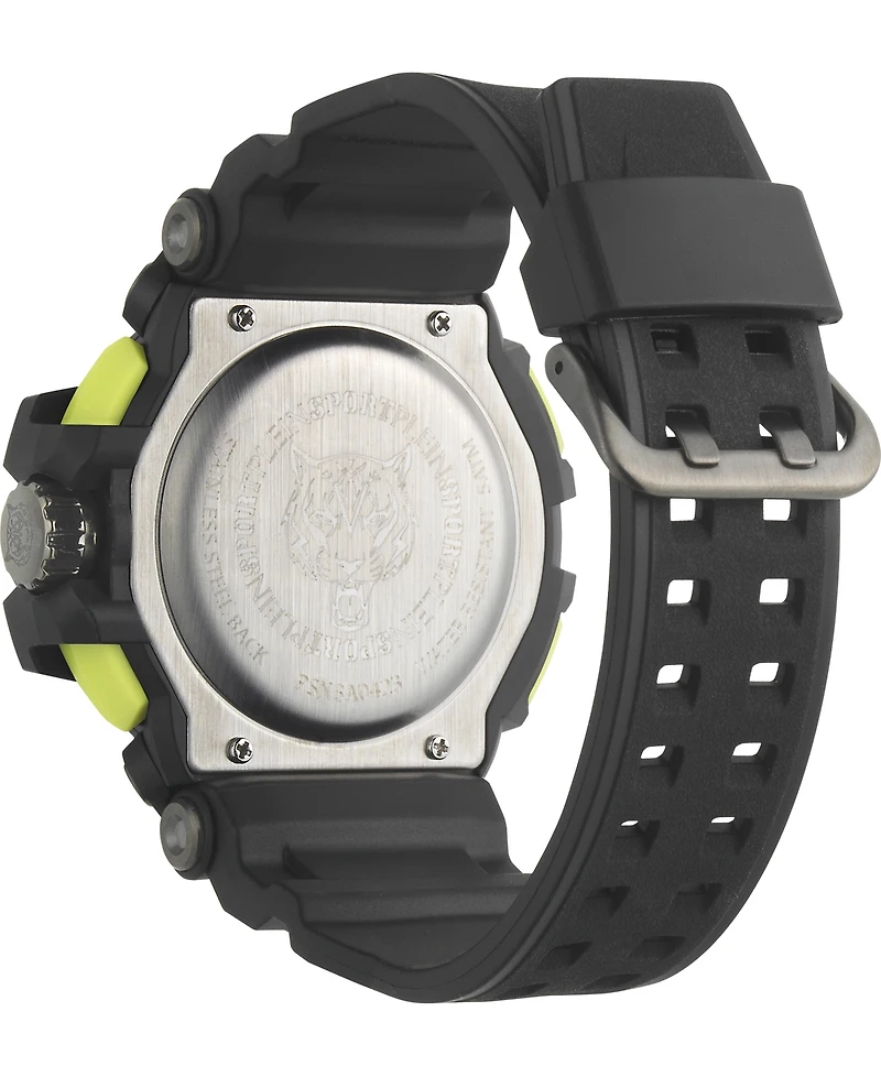 Plein Sport Mens Combat Digital Black Silicone Strap 50MM