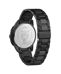 Plein Sport Mens Rampage 3 Hand Date Quartz Ip Black Bracelet 44MM