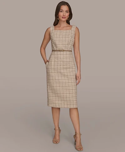 Donna Karan New York Women's Tweed Midi A-Line Dress