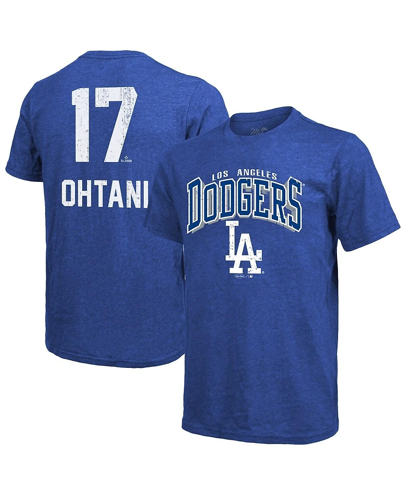 Majestic Threads Men's Shohei Ohtani Royal Los Angeles Dodgers Triblend Name Number T-Shirt