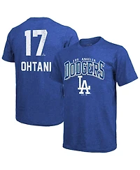 Majestic Threads Men's Shohei Ohtani Royal Los Angeles Dodgers Triblend Name Number T-Shirt