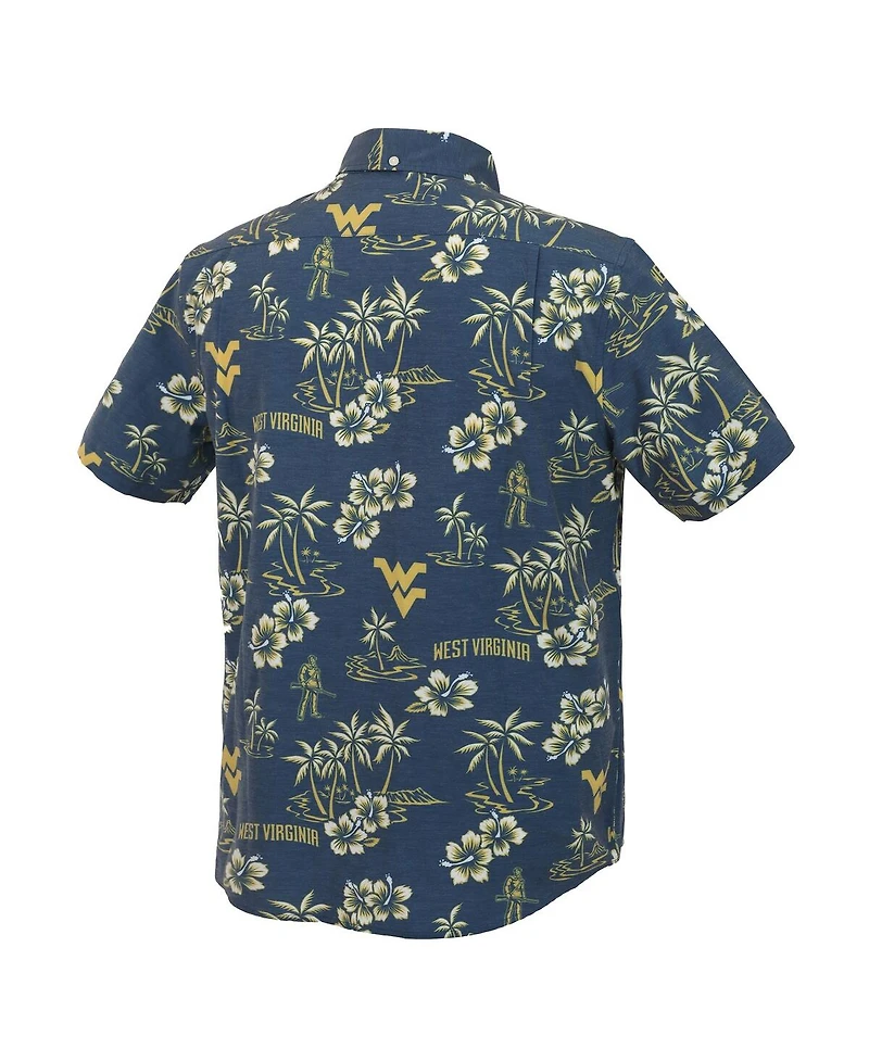 Reyn Spooner Men's Navy West Virginia Mountaineers Kekai Classic Tri-Blend Button-Down Shirt