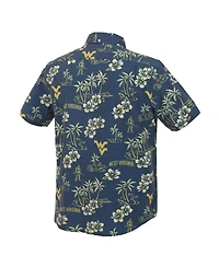 Reyn Spooner Men's Navy West Virginia Mountaineers Kekai Classic Tri-Blend Button-Down Shirt