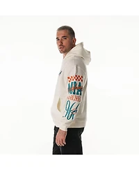 The Wild Collective Men's and Women's Cream Miami Dolphins Stacked Graphic Sleeve Fleece Hoodie